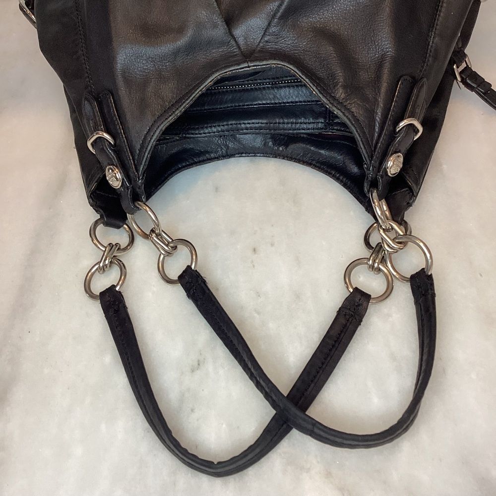Coach Bag Purse Handbag Leather Maggie Mia Black Hobo Shoulder Bag Pocketbook #1 - Picture 10 of 15